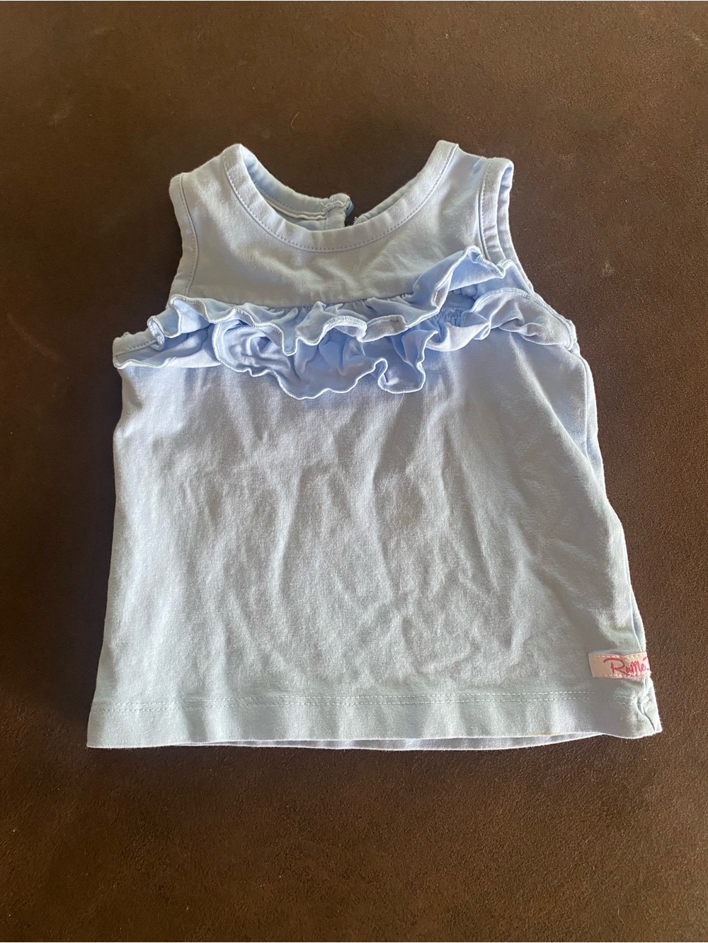 Ruffle Butts Light Blue Ruffle Tank Top
